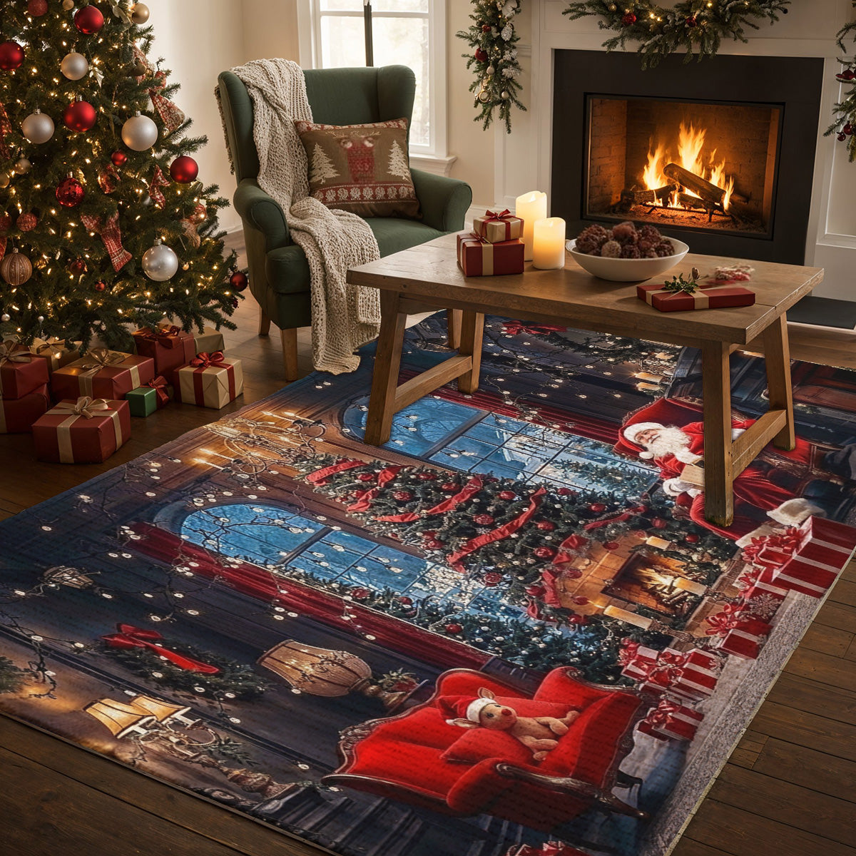 Christmas Area Rug Letters, Lights & Little Dreams
