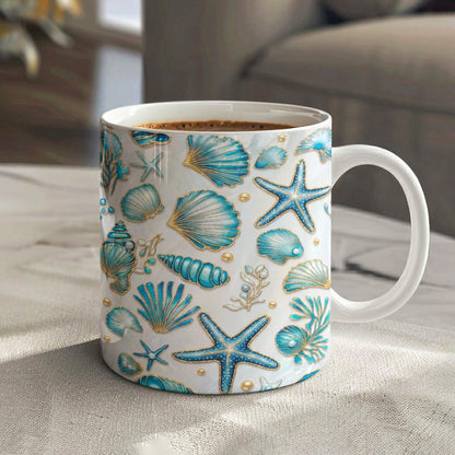 Seashell Ceramic Mug Iridescent Ocean