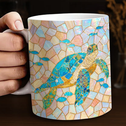 Sea Turtle 11 oz Mug Ocean Grace Stained Glass Sea Turtle