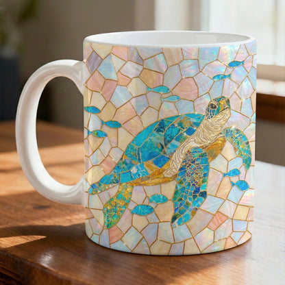 Sea Turtle 11 oz Mug Ocean Grace Stained Glass Sea Turtle