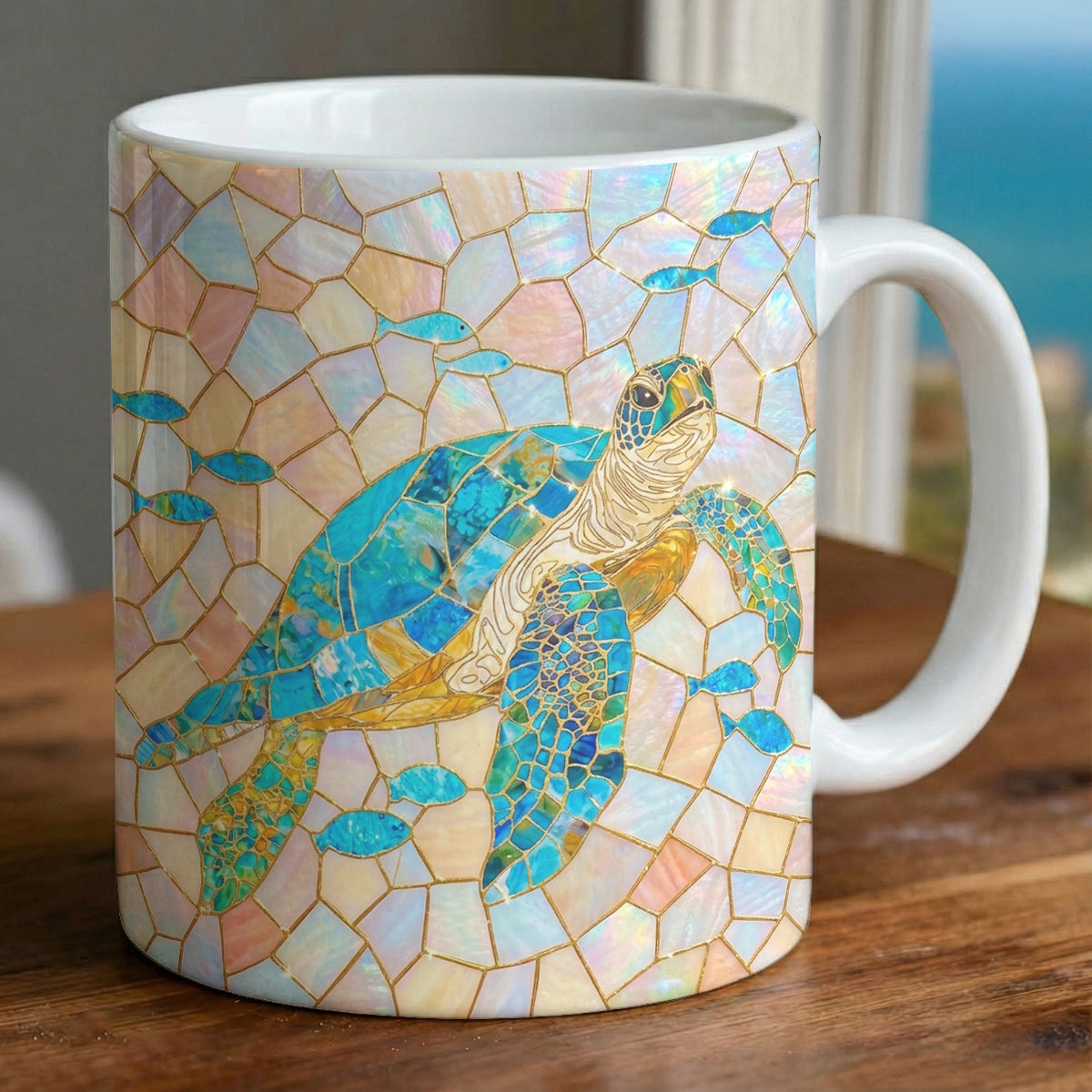 Sea Turtle 11 oz Mug Ocean Grace Stained Glass Sea Turtle