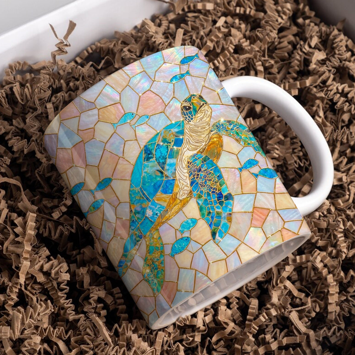Sea Turtle 11 oz Mug Ocean Grace Stained Glass Sea Turtle