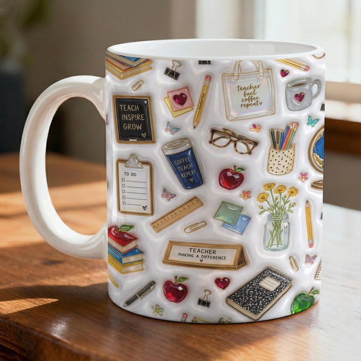 Teacher Ceramic Mug Teacher Fuel Coffee Repeat