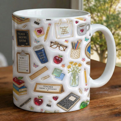 Teacher Ceramic Mug Teacher Fuel Coffee Repeat