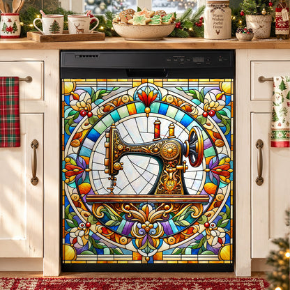 Sewing Magnetic Dishwasher Cover Vintage Stained Glass Sewing Grace