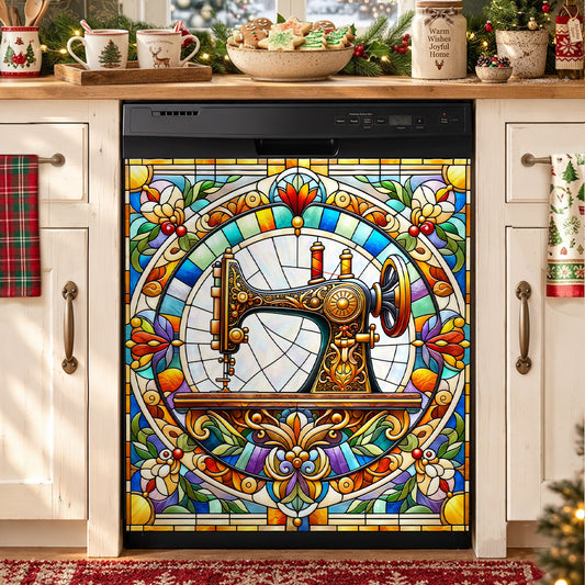 Sewing Magnetic Dishwasher Cover Vintage Stained Glass Sewing Grace
