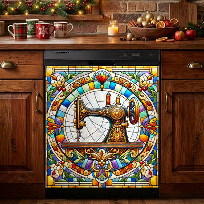 Sewing Magnetic Dishwasher Cover Vintage Stained Glass Sewing Grace