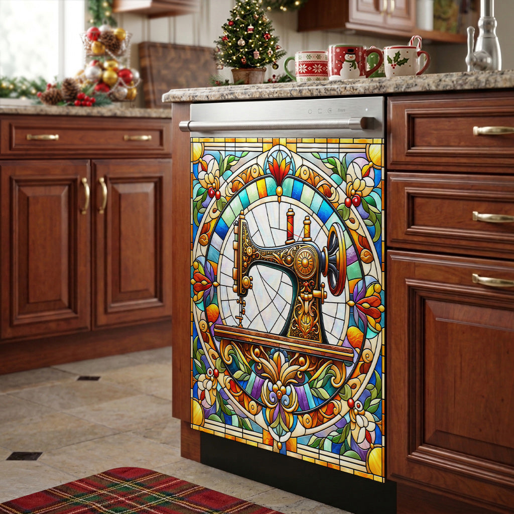 Sewing Magnetic Dishwasher Cover Vintage Stained Glass Sewing Grace