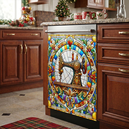 Sewing Magnetic Dishwasher Cover Vintage Stained Glass Sewing Grace