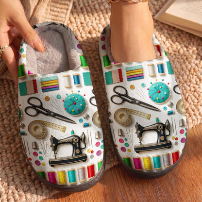 Sewing Tools Fleece Lined Slippers