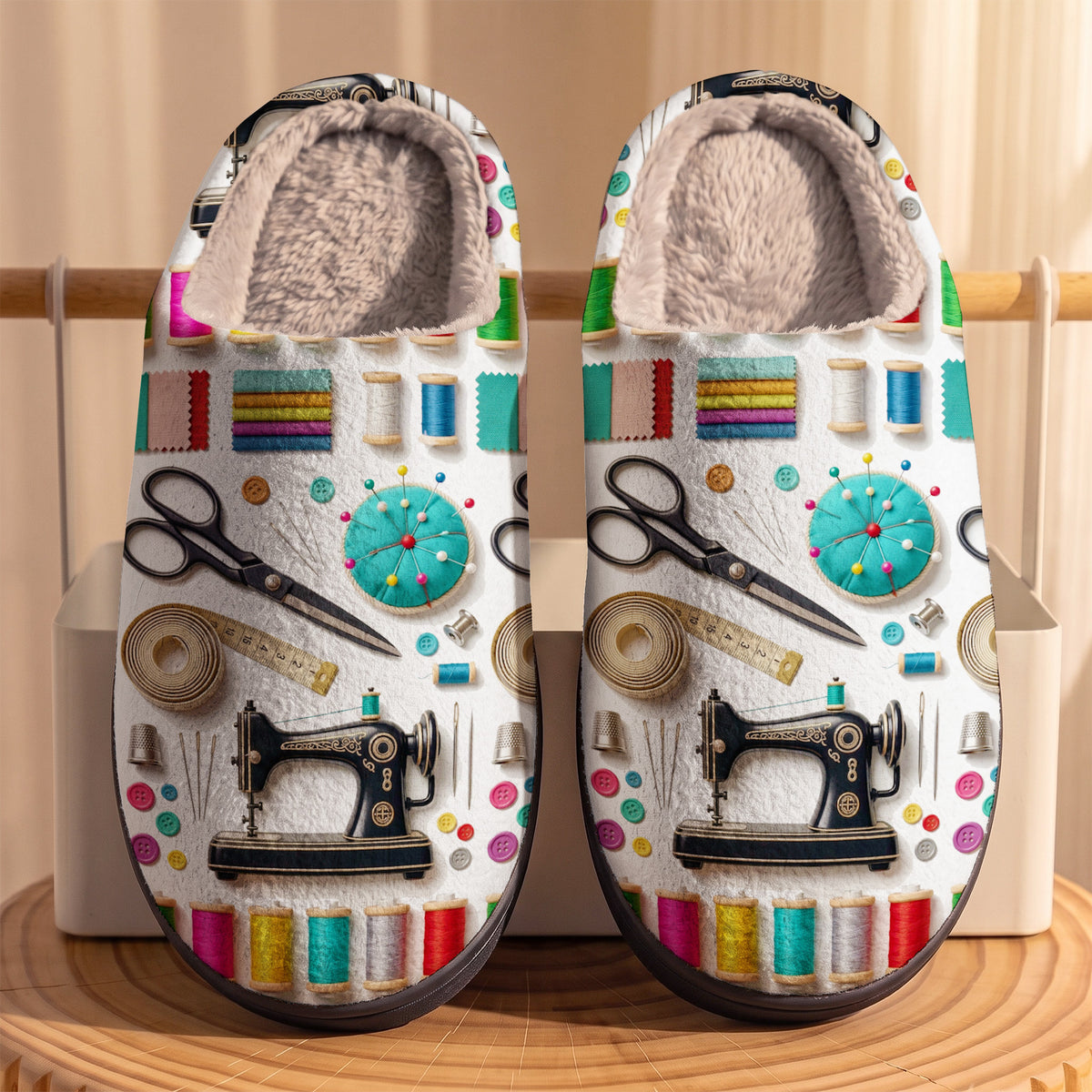 Sewing Tools Fleece Lined Slippers