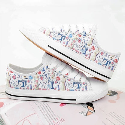 Sew Women's Low Top Shoes Stitched Memories