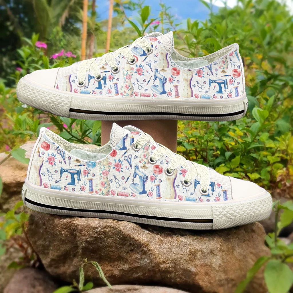Sew Women's Low Top Shoes Stitched Memories