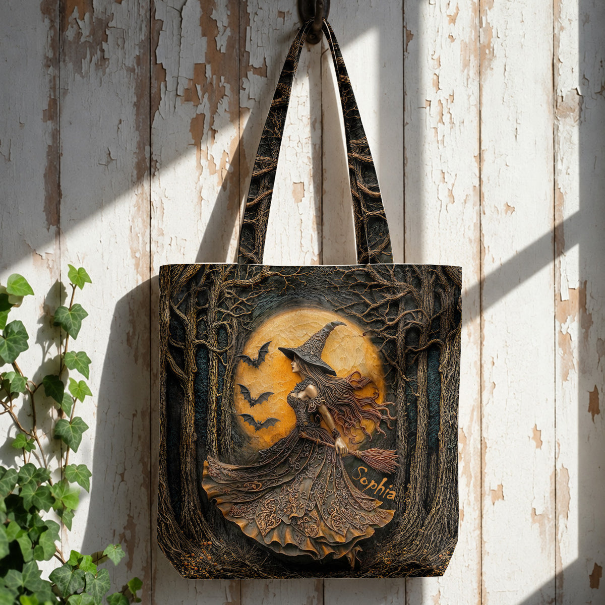 Witch Canvas Tote Bag Personalized Witch of the Amber Moon
