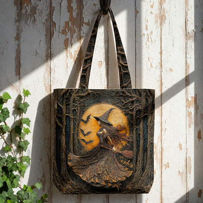Witch Canvas Tote Bag Personalized Witch of the Amber Moon