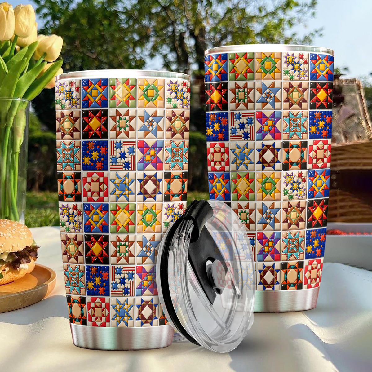 Quilt Blocks 20 oz Tumbler Patchwork Heritage