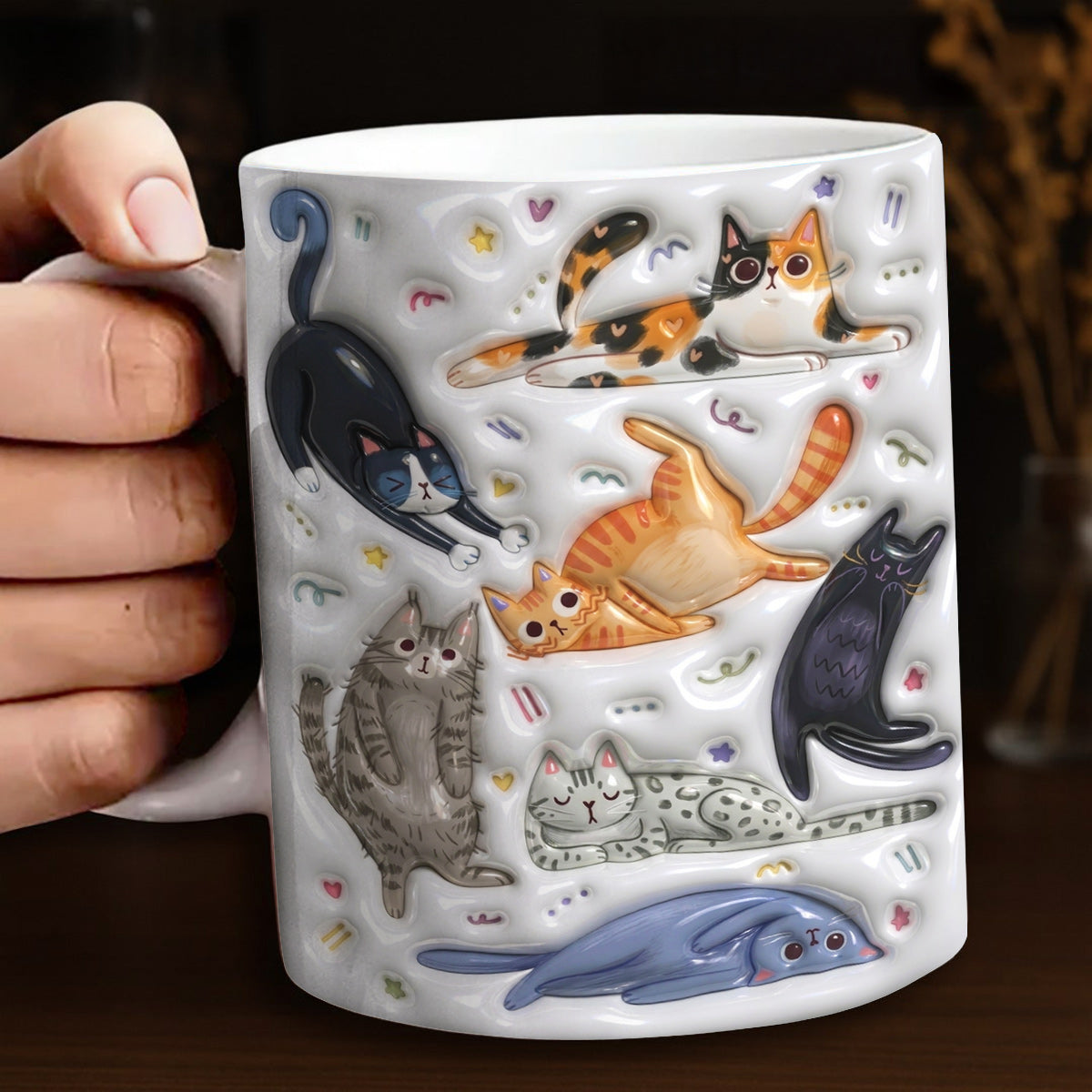 Cat Ceramic Mug Cats Being Cats