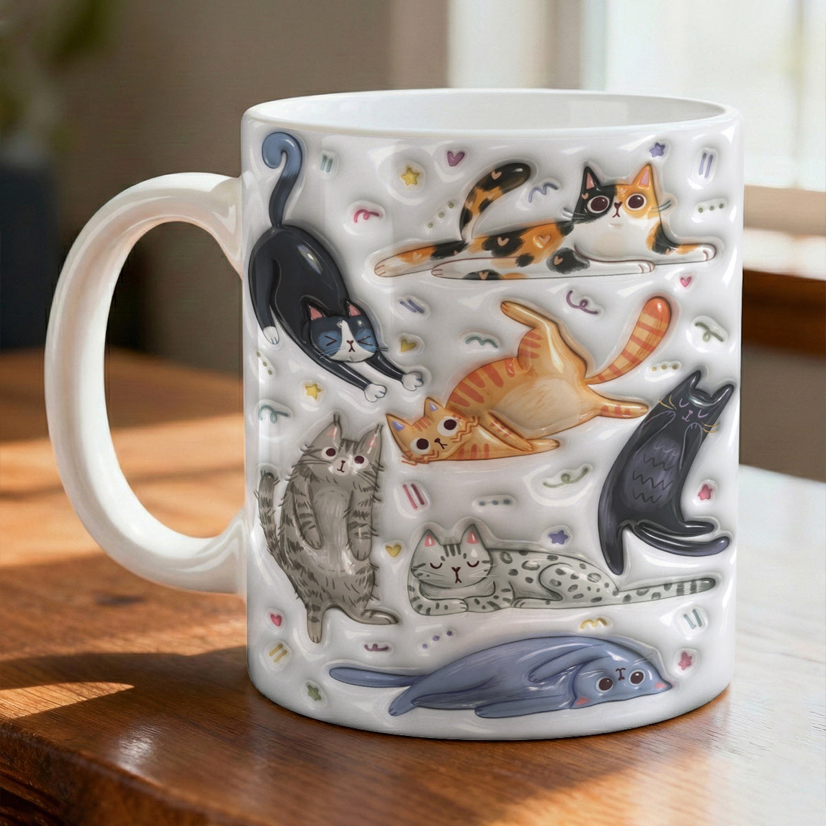 Cat Ceramic Mug Cats Being Cats