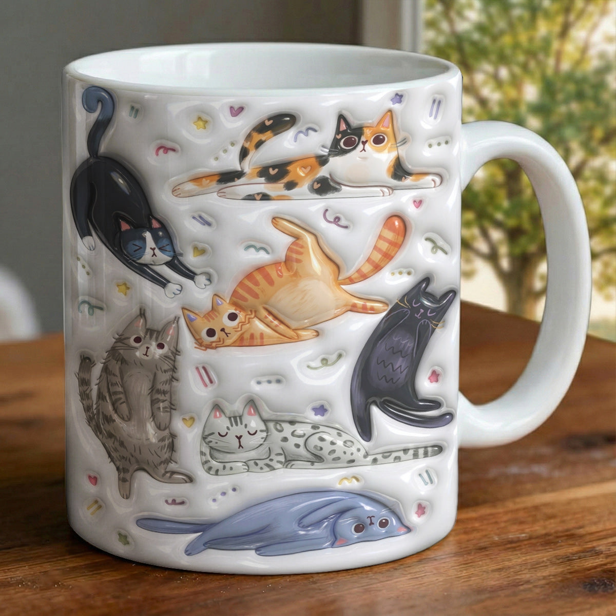 Cat Ceramic Mug Cats Being Cats
