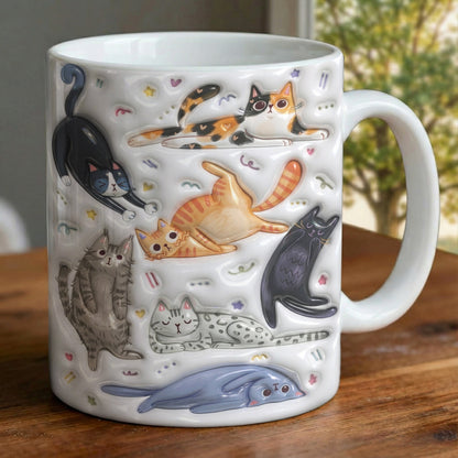 Cat Ceramic Mug Cats Being Cats