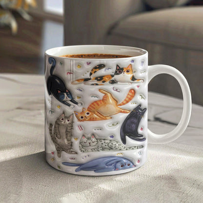 Cat Ceramic Mug Cats Being Cats
