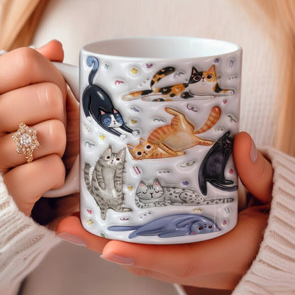 Cat Ceramic Mug Cats Being Cats