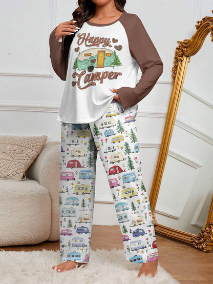 Camping Raglan Lounge Pajamas Happy Camper
