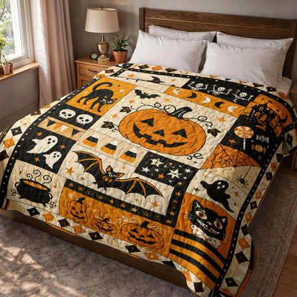 Halloween Quilted Blanket Vintage Halloween Haunt