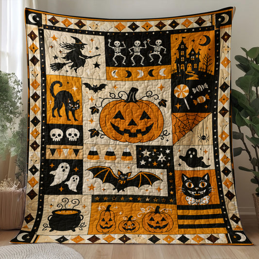 Halloween Quilted Blanket Vintage Halloween Haunt