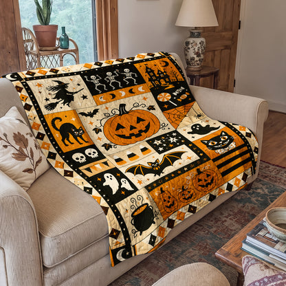 Halloween Quilted Blanket Vintage Halloween Haunt