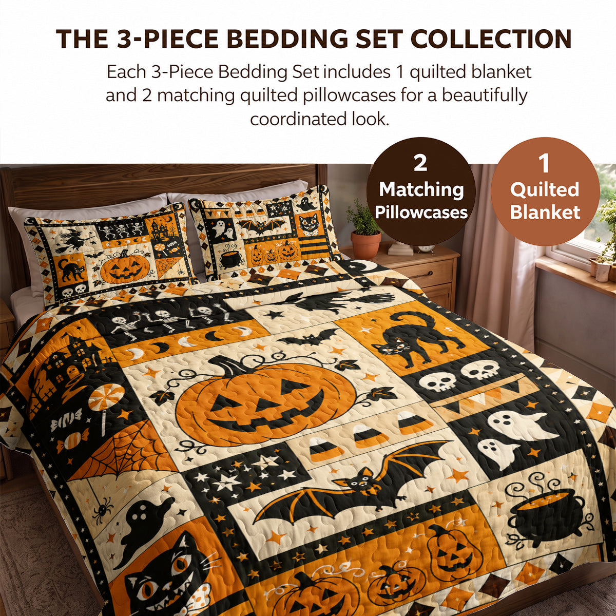 Halloween Quilted Blanket Vintage Halloween Haunt
