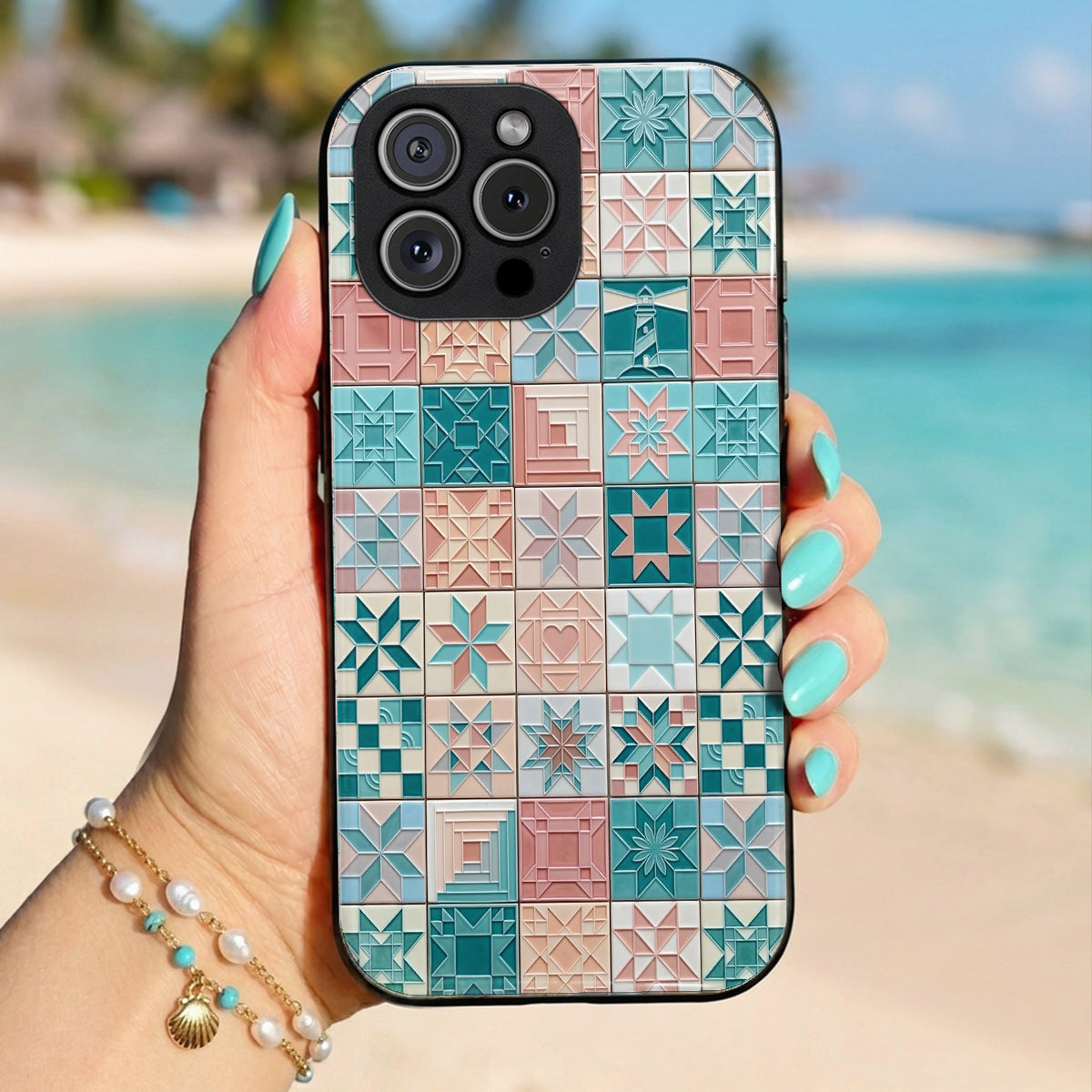 Ocean Breeze Patchwork Phone Case Patchwork By The Sea