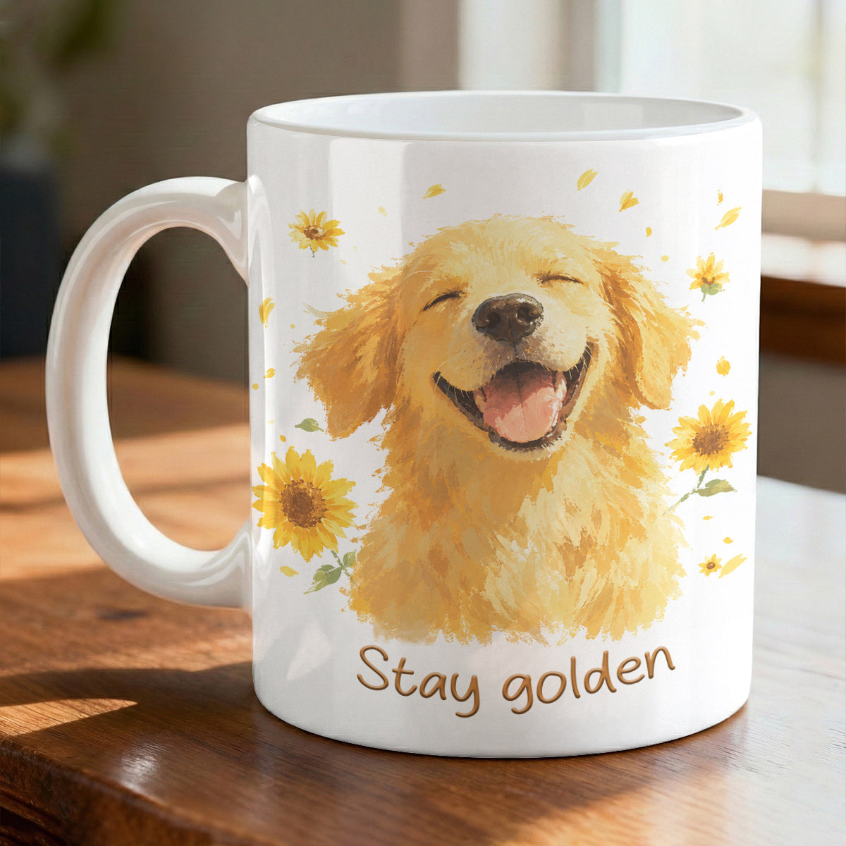 Personalized Golden Retriever Ceramic Mug Stay Golden