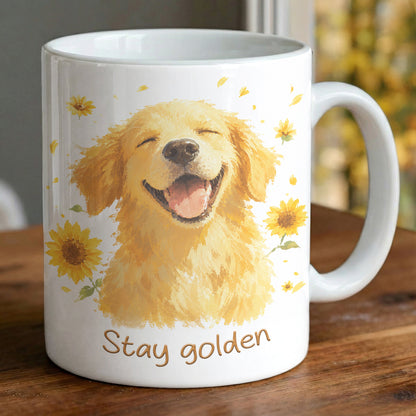 Personalized Golden Retriever Ceramic Mug Stay Golden
