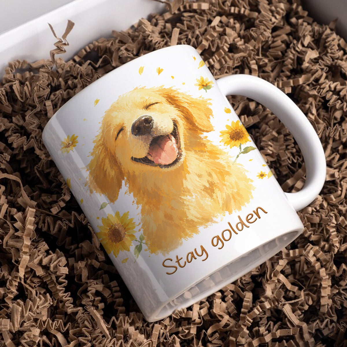 Personalized Golden Retriever Ceramic Mug Stay Golden