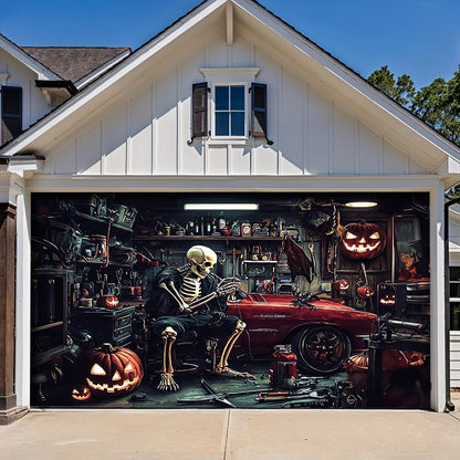 Halloween Garage Door Banner Decoration Motor Garage