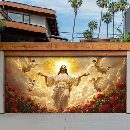 God Garage Door Banner Decoration - The Ascension of Jesus Christ