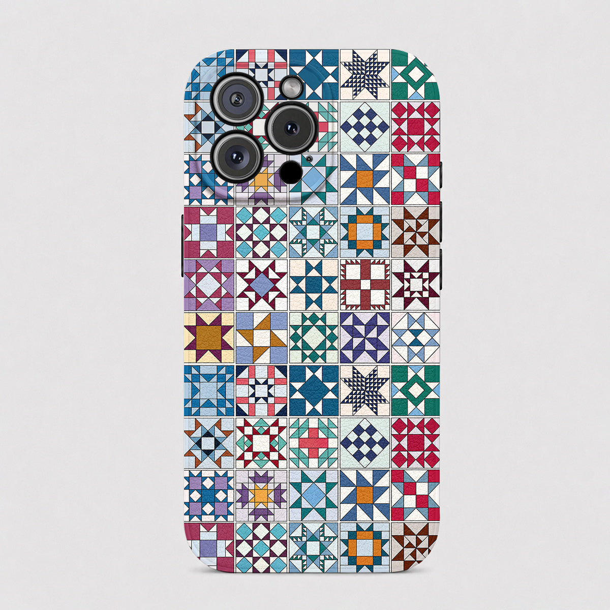 Sewing Lover Leather Phone Case Traditional Quilt Blocks