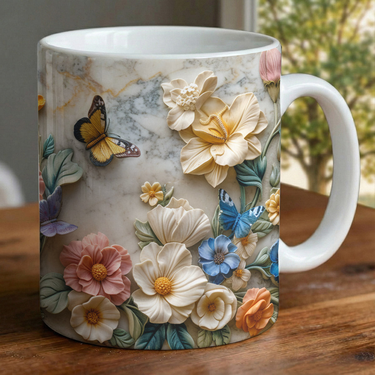 Butterfly Garden in Bloom Ceramic Mug