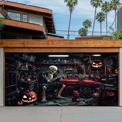 Halloween Garage Door Banner Decoration Motor Garage