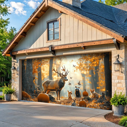 Autumn Garage Door Banner Decoration Woodland Harvest Retreat