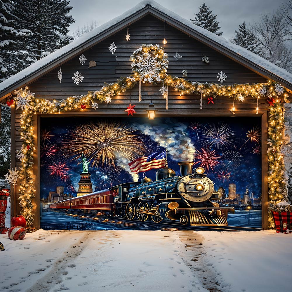 Patriotic Garage Door Banner - The Freedom Express