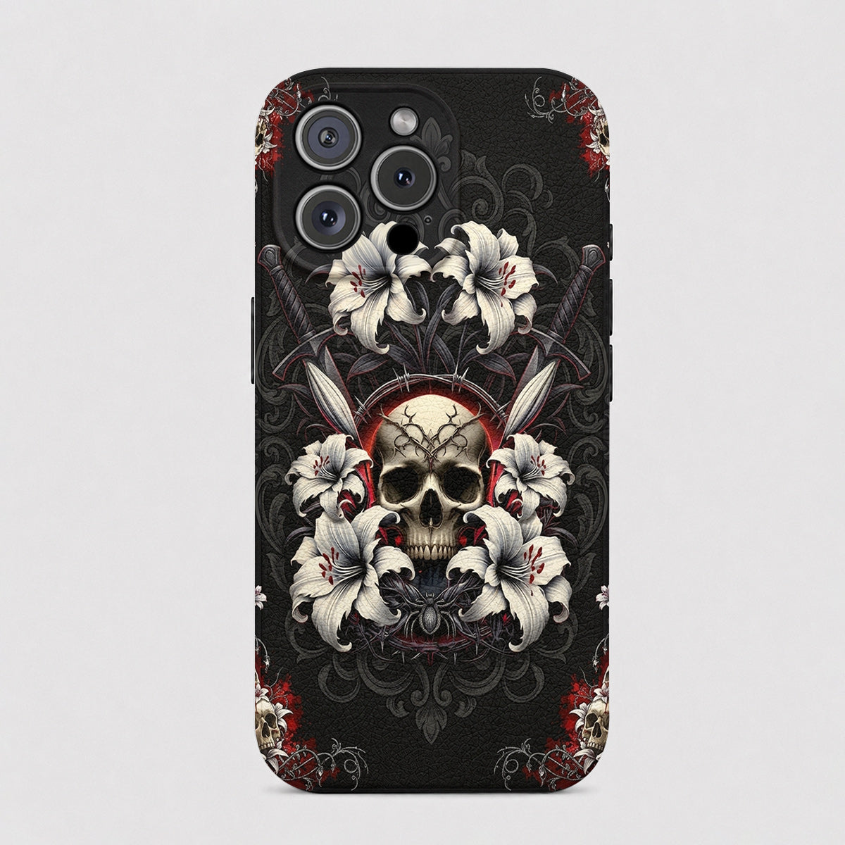 Gothic Leather Phone Case The Vow Skull