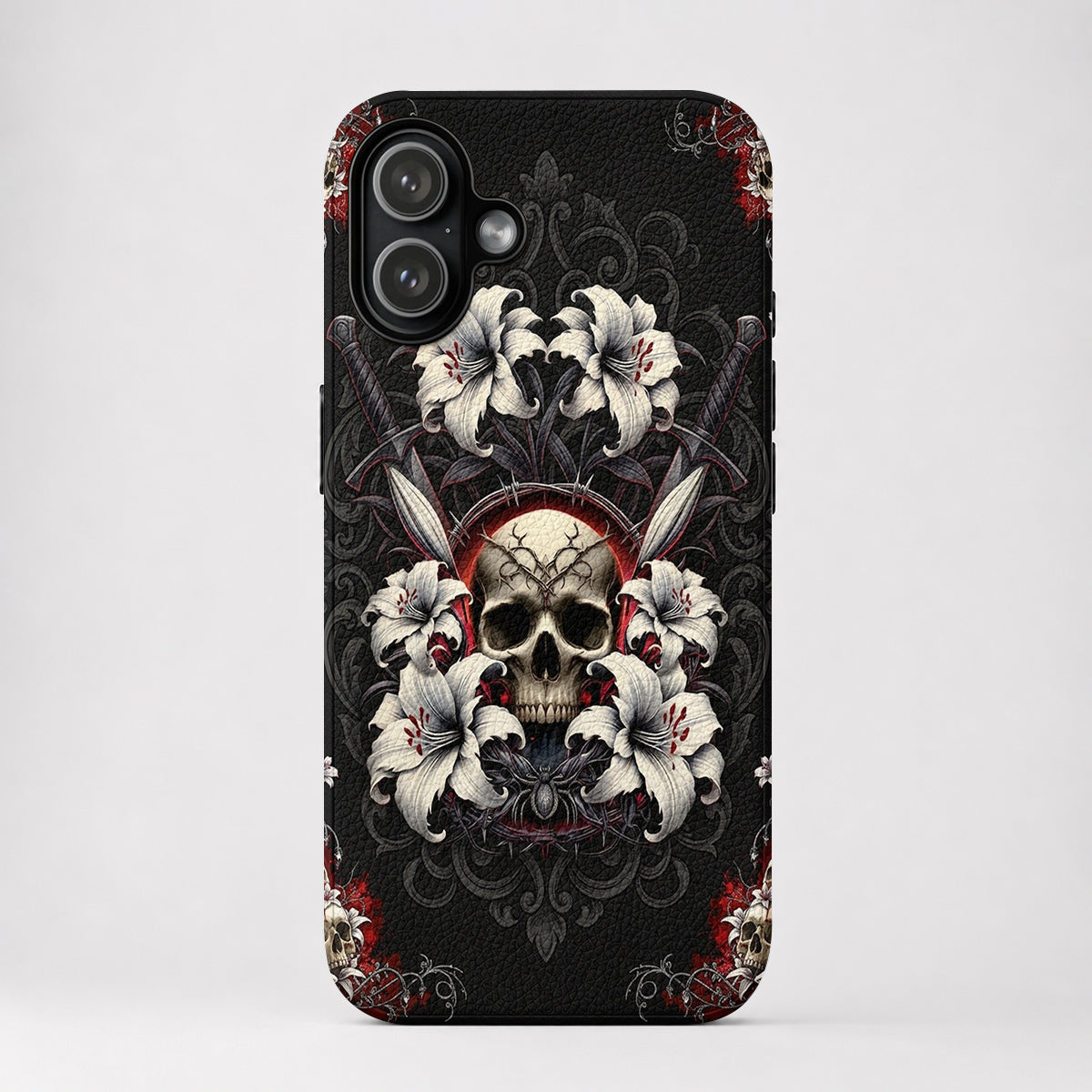 Gothic Leather Phone Case The Vow Skull