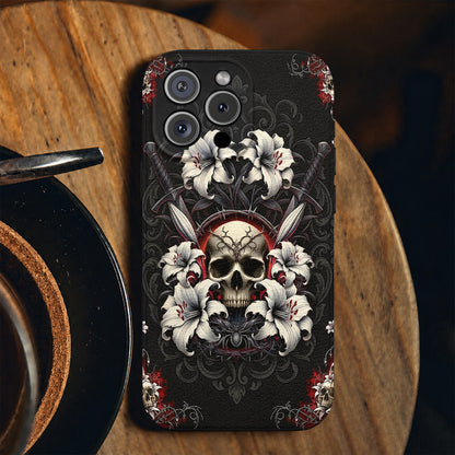 Gothic Leather Phone Case The Vow Skull