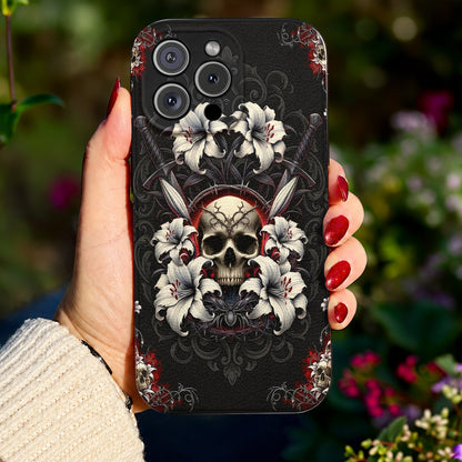 Gothic Leather Phone Case The Vow Skull