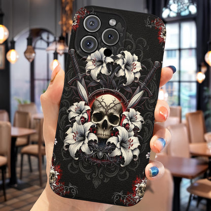 Gothic Leather Phone Case The Vow Skull