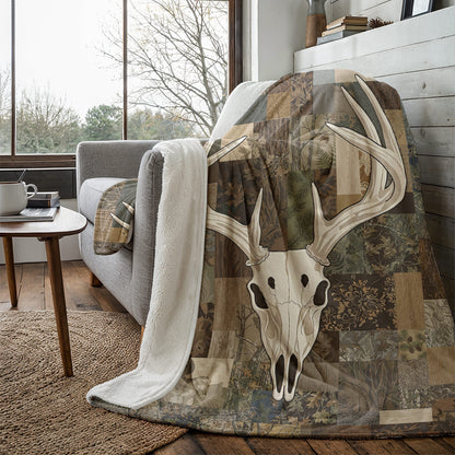 Deer Hunting Fleece Blanket Whitetail Heritage