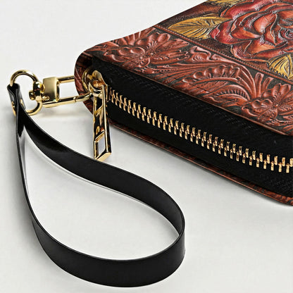 Sugar Skull Leather Wallet Rosebound Skull