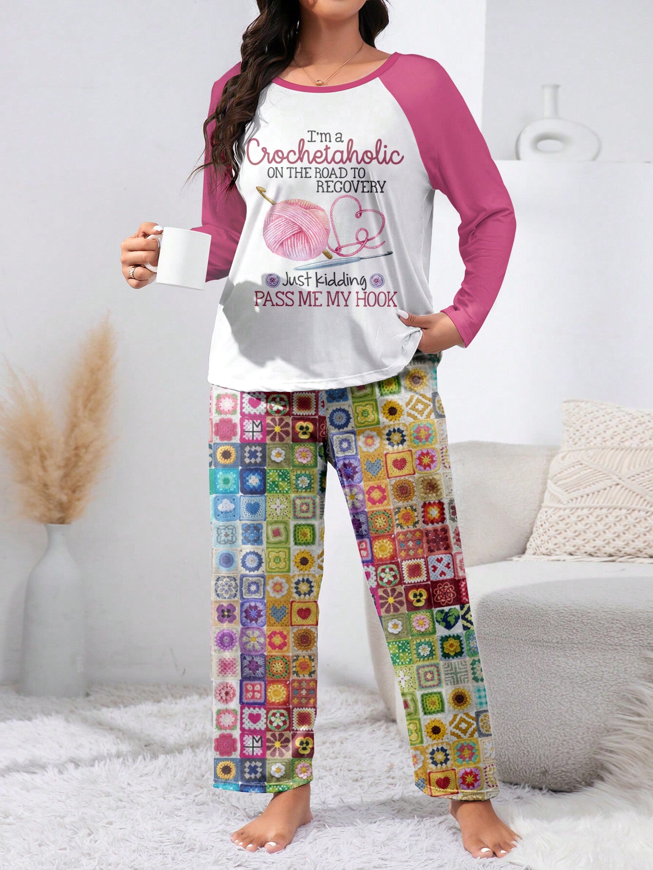 Crochet Lover Raglan Lounge Pajamas Crochetaholic